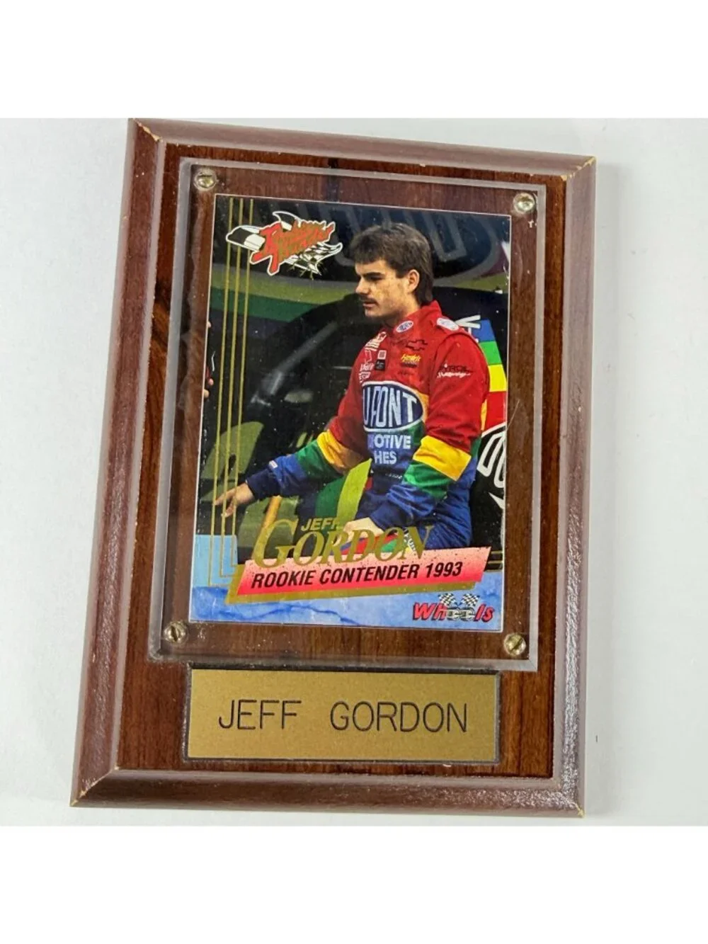 Jeff Gordon 1993 Rookie Plaque With 3 Trading Cards NASCAR Contenders Set